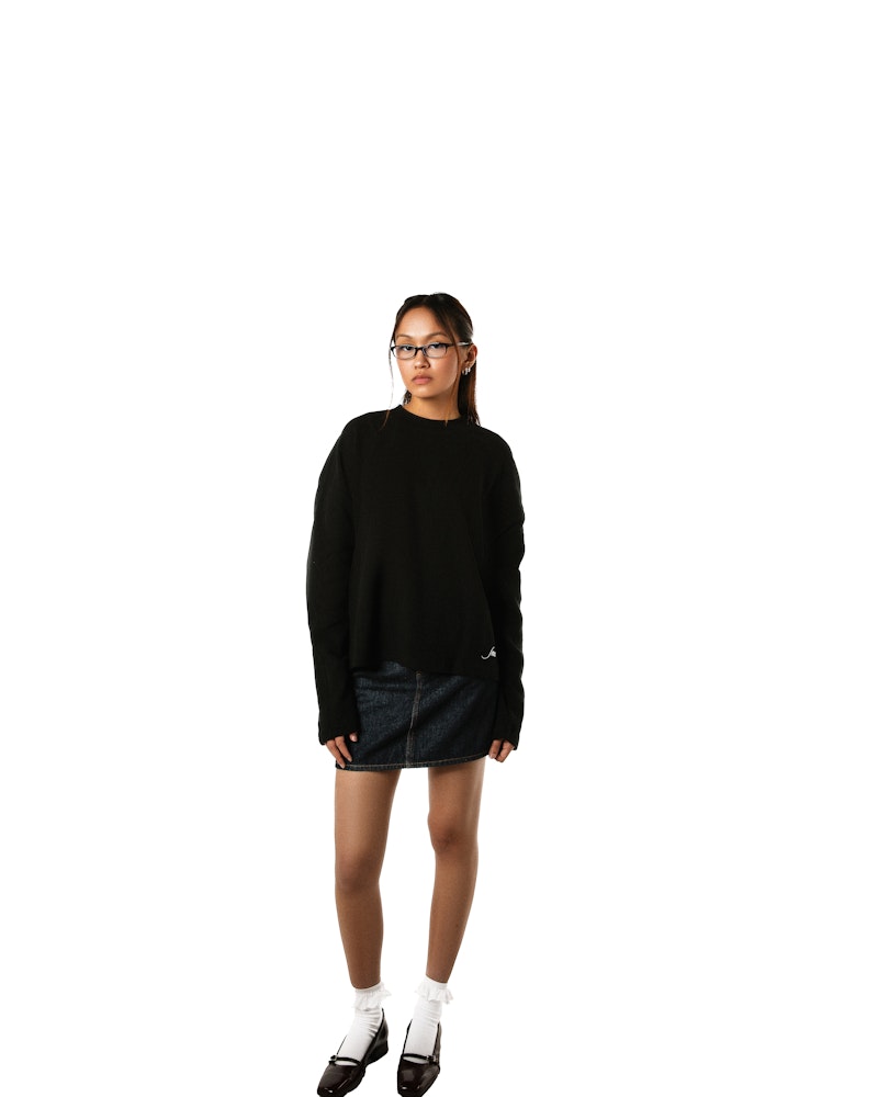 Waffle-Knit Long Sleeve